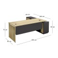 PROJECT Desk (LEFT) 220x200x75cm Sonoma/Grey
