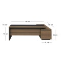 PROLINE Desk Left 180x160cm Wild Oak/Black