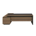 Γραφείο PROLINE δεξιά γωνία χρώμα καρυδί / μαύρο 180x80/160x50εκ.