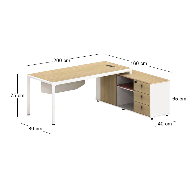 THESIS Reversible Desk 200x160cm Beech/White