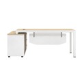 THESIS Γραφείο Δεξιά Γωνία, Απόχρωση Beech - Άσπρο 160x80x75/160x40x65cm