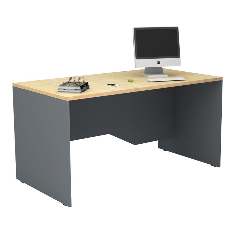 Venturo Megapap melamine working desk in anthracite - oak color 150x80x75cm.