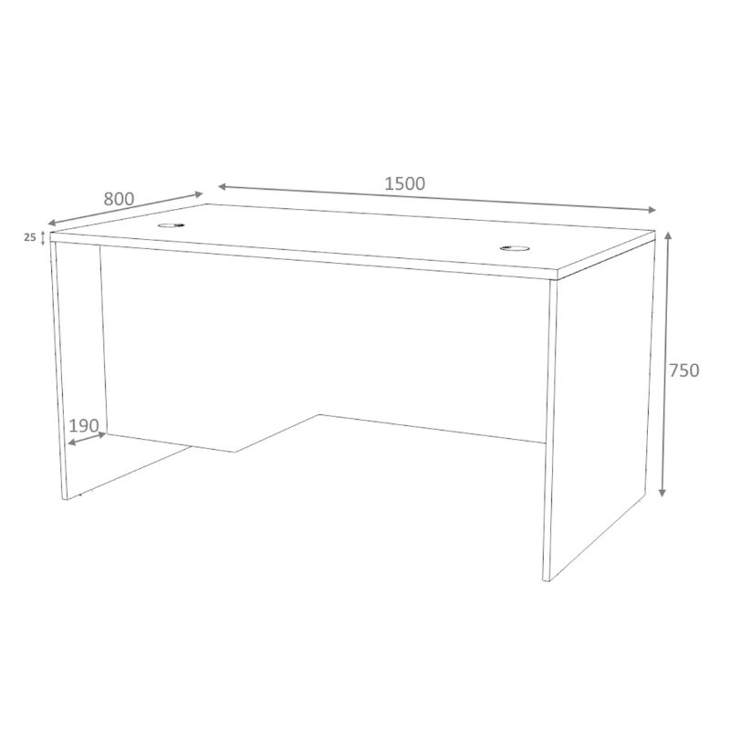 Venturo Megapap melamine working desk in anthracite - oak color 150x80x75cm.