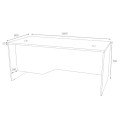 Venturo Megapap melamine working desk in anthracite - oak color 180x80x75cm.