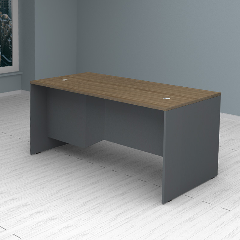 Venturo Megapap melamine working desk in anthracite - walnut color 180x80x75cm.