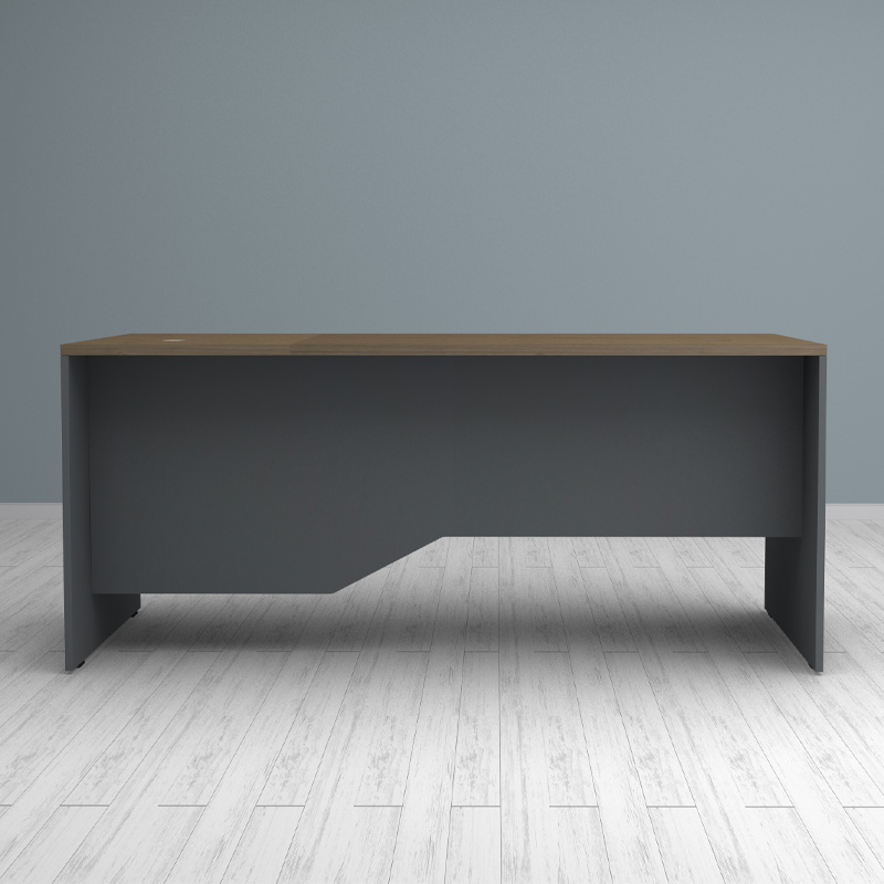 Venturo Megapap melamine working desk in anthracite - walnut color 180x80x75cm.