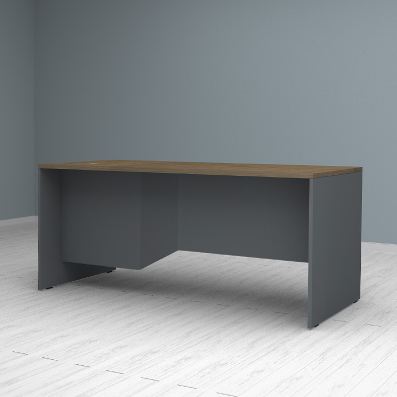 Venturo Megapap melamine working desk in anthracite - walnut color 180x80x75cm.