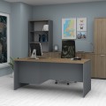Venturo Megapap melamine working desk in anthracite - walnut color 180x80x75cm.