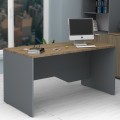 Venturo Megapap melamine working desk in anthracite - walnut color 180x80x75cm.
