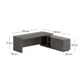 VIP Desk (RIGHT) 200x180cm Grey Walnut