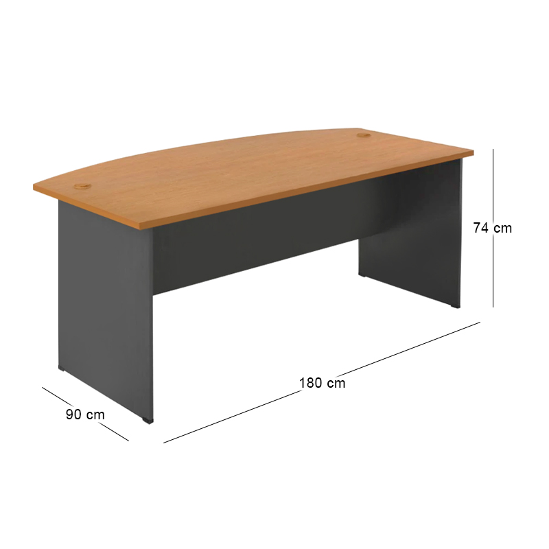 DESK-A 180x90 Grey/Cherry