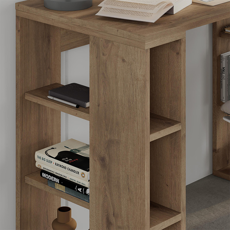 Colmar Megapap melamine study desk in light walnut color 106x50x75cm.