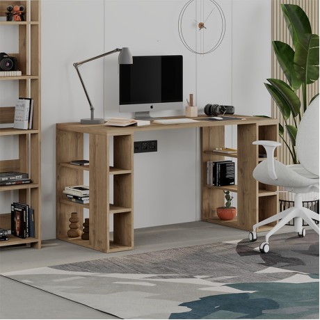 Γραφείο εργασίας Colmar Megapap χρώμα ανοιχτό καρυδί 140x60x75εκ