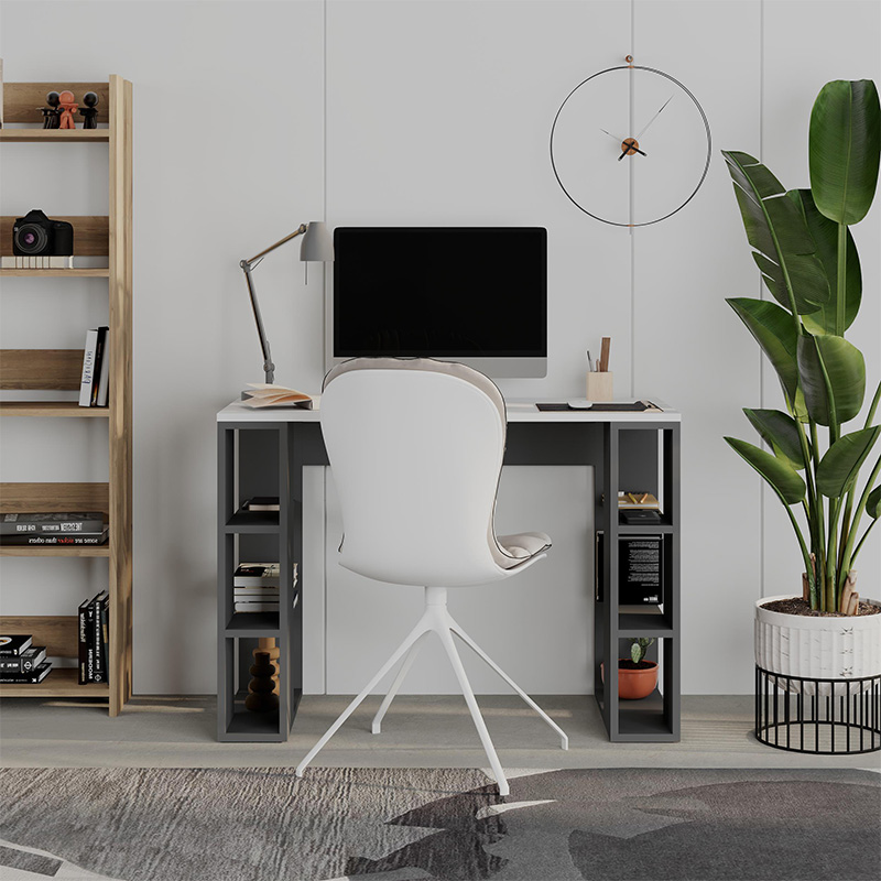 Colmar Megapap melamine study desk in anthracite - white color 106x50x75cm.