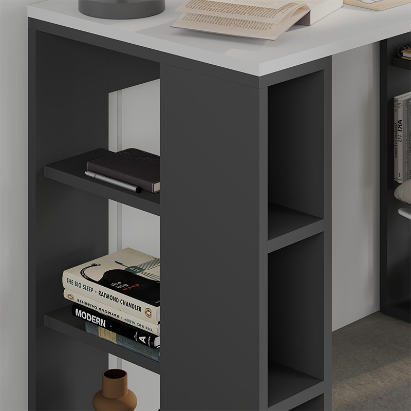 Colmar Megapap melamine study desk in anthracite - white color 106x50x75cm.