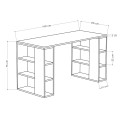 Γραφείο εργασίας Colmar Megapap χρώμα ανθρακί - λευκό 140x60x75εκ