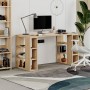 Γραφείο εργασίας Colmar Megapap χρώμα sapphire oak 140x60x75εκ