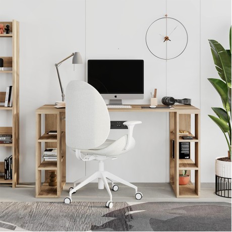 Γραφείο εργασίας Colmar Megapap χρώμα sapphire oak 140x60x75εκ