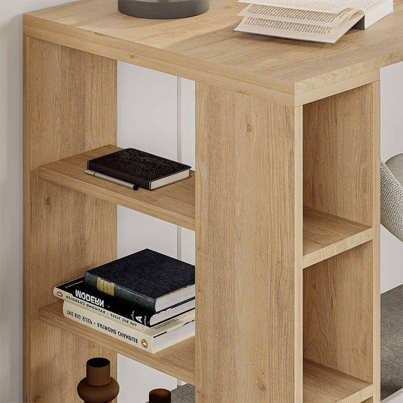 Γραφείο εργασίας Colmar Megapap χρώμα sapphire oak 140x60x75εκ