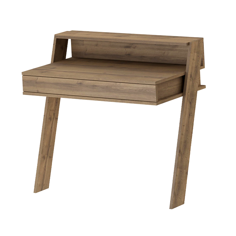 Cowork Megapap melamine desk in light walnut color 94x50x91cm.
