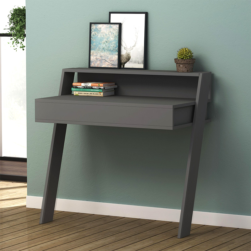 Cowork Megapap melamine desk in anthracite color 94x50x91cm.