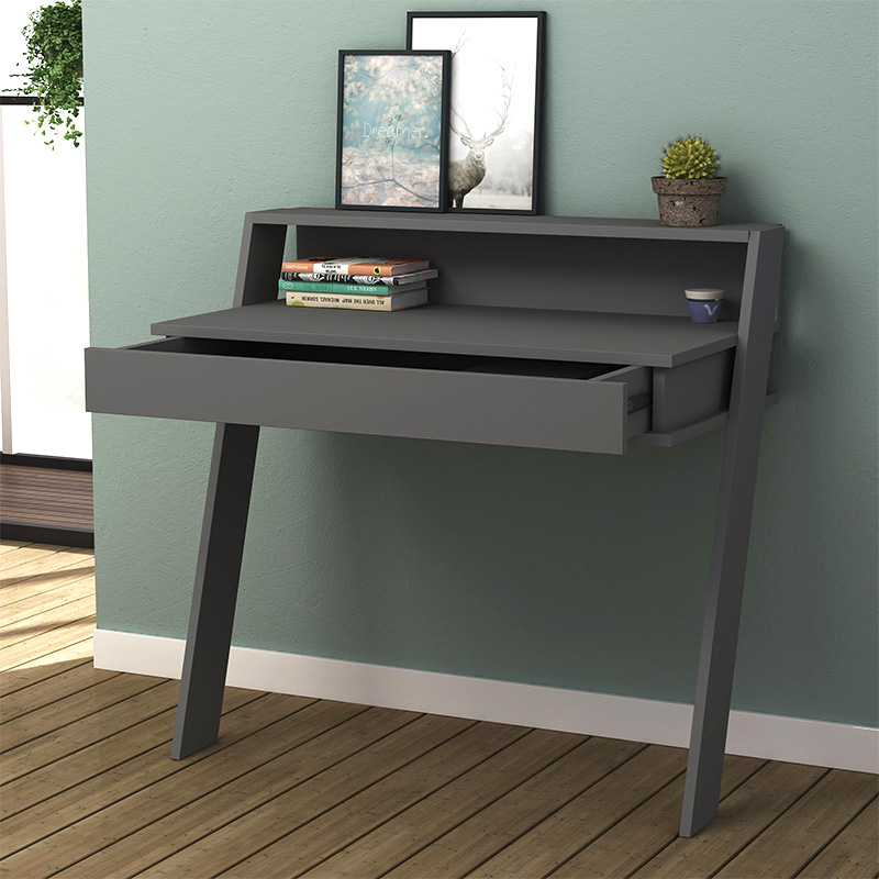 Cowork Megapap melamine desk in anthracite color 94x50x91cm.