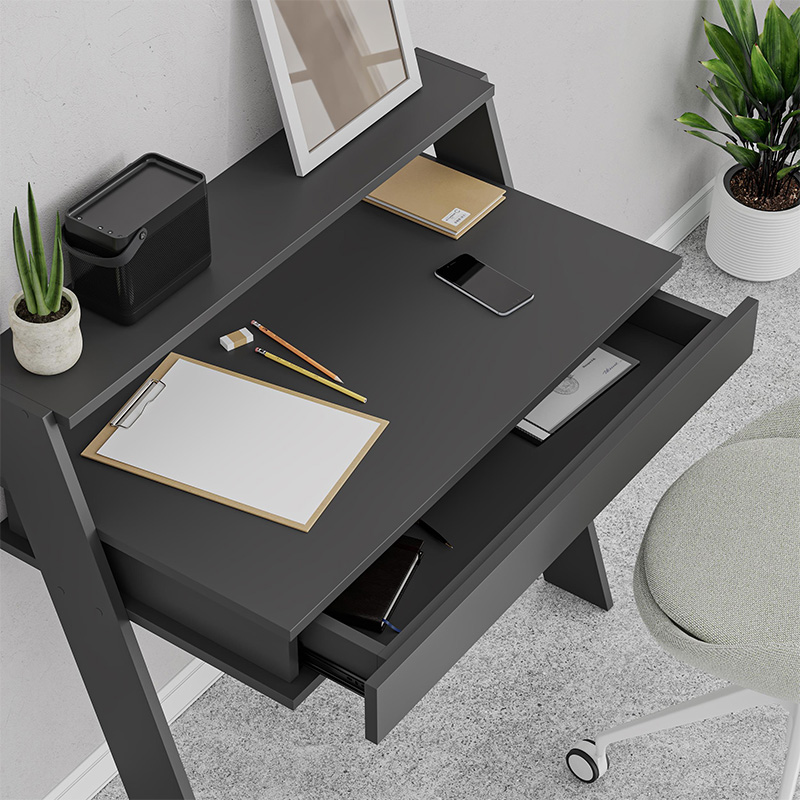 Cowork Megapap melamine desk in anthracite color 94x50x91cm.