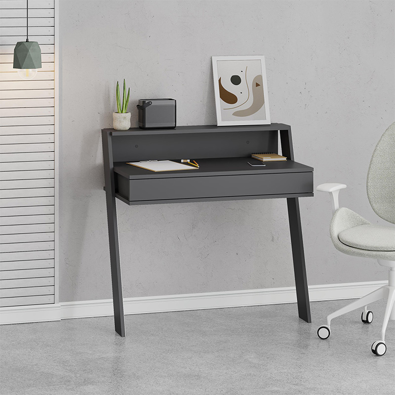 Cowork Megapap melamine desk in anthracite color 94x50x91cm.
