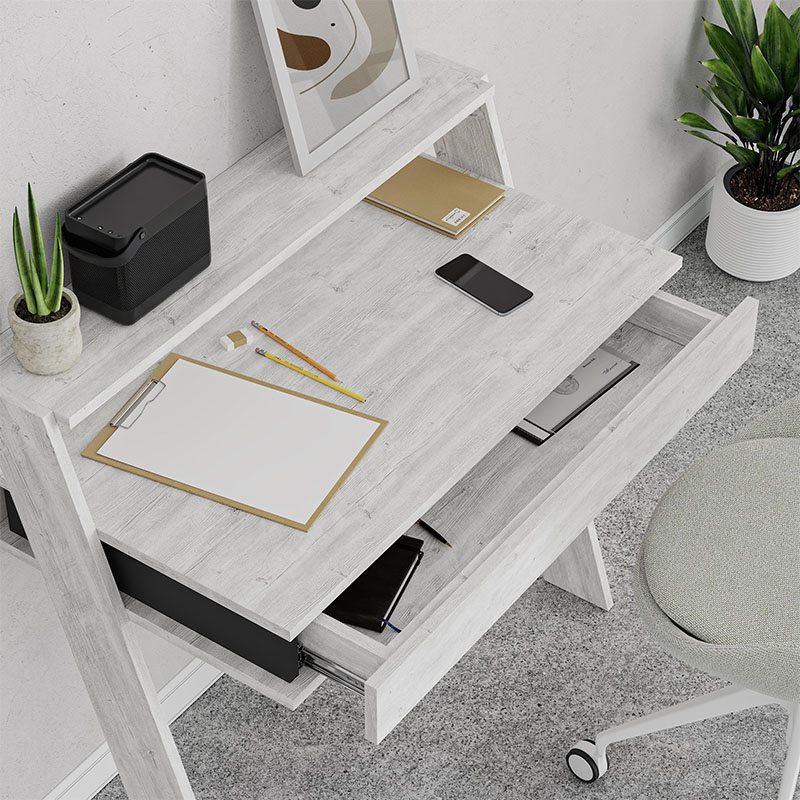 Γραφείο εργασίας Cowork Megapap χρώμα λευκό αντικέ 94x50x91εκ.