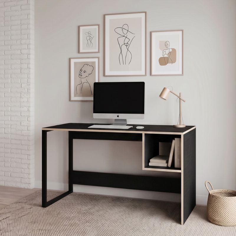 Γραφείο εργασίας Cubo Megapap χρώμα black wood 110x50x75εκ.