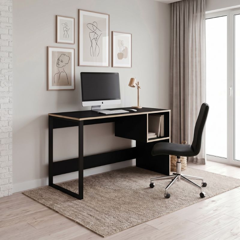Γραφείο εργασίας Cubo Megapap χρώμα black wood 110x50x75εκ.