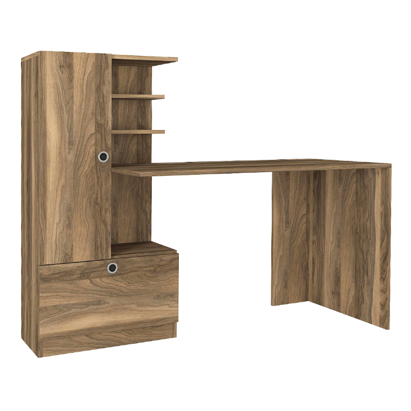 Domingo Megapap melamine desk in walnut color 149,5x60x120cm.