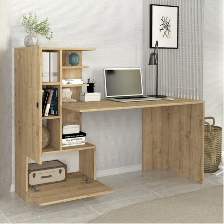 Domingo Megapap melamine desk in sapphire oak color 149,5x60x120cm.