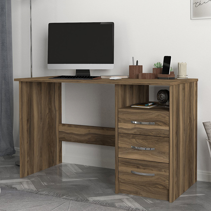 Eldoris Megapap melamine desk in walnut color 120x60x75cm.