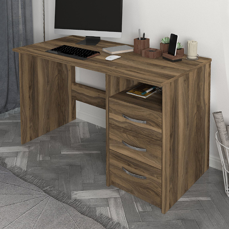 Eldoris Megapap melamine desk in walnut color 120x60x75cm.