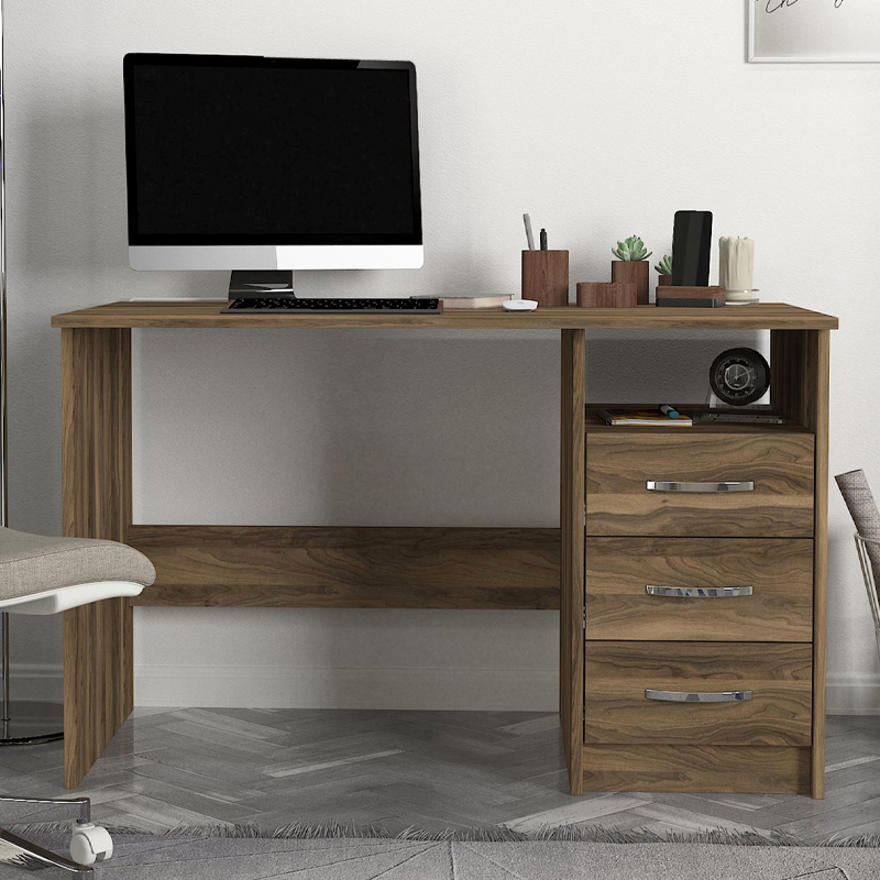 Eldoris Megapap melamine desk in walnut color 120x60x75cm.