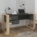 Fernando Megapap melamine desk in anthracite - sapphire oak color 158,8x60x72,2cm.
