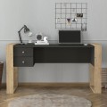 Fernando Megapap melamine desk in anthracite - sapphire oak color 158,8x60x72,2cm.