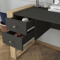 Fernando Megapap melamine desk in anthracite - sapphire oak color 158,8x60x72,2cm.