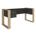 Fernando Megapap melamine desk in anthracite - sapphire oak color 158,8x60x72,2cm.