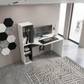 Γραφείο εργασίας Gemini Megapap χρώμα ανθρακί - λευκό 121,8x59,6x131,8εκ.