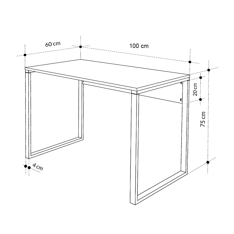 Γραφείο εργασίας Inna Megapap χρώμα γκρι ρετρό - silky black 100x60x75εκ.