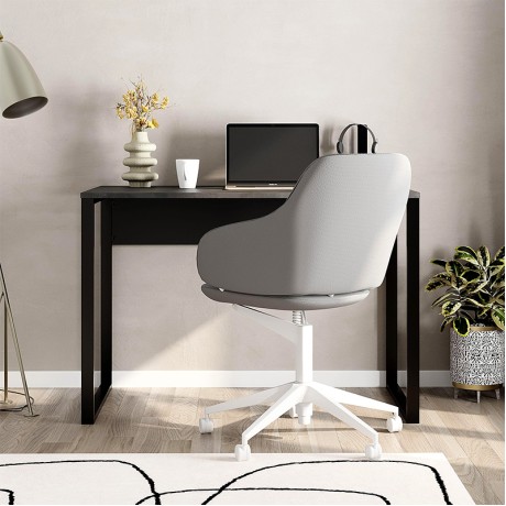 Inna Megapap melamine working desk in grey retro - silky black color 110x60x75cm.