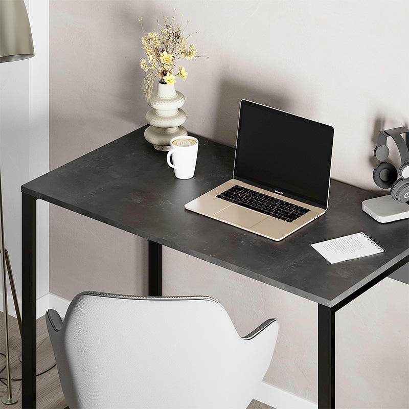 Inna Megapap melamine working desk in grey retro - silky black color 110x60x75cm.