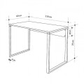 Inna Megapap melamine working desk in grey retro - silky black color 110x60x75cm.