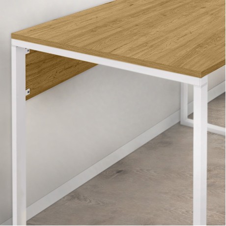 Inna Megapap melamine working desk in sapphire oak - white color 100x60x75cm.