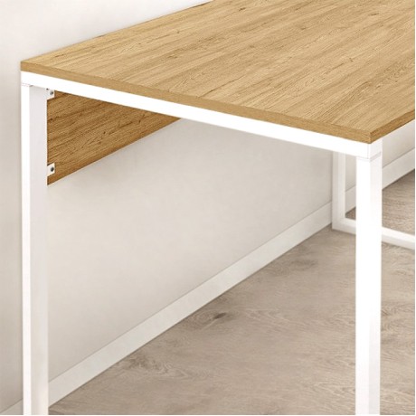 Inna Megapap melamine working desk in sapphire oak - white color 110x60x75cm.