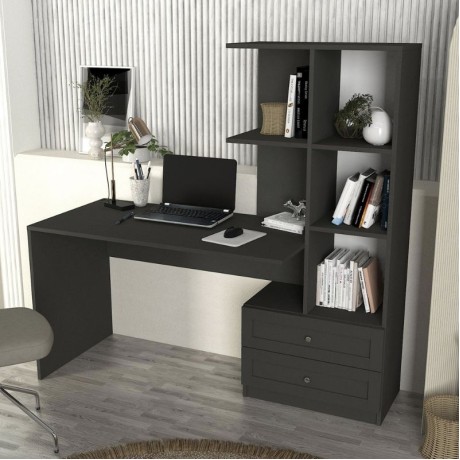 Mantra Megapap melamine office desk in anthracite color 155x60x152cm.