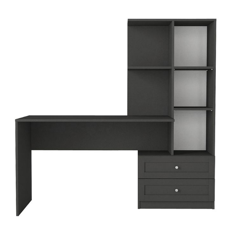 Mantra Megapap melamine office desk in anthracite color 155x60x152cm.