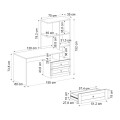 Mantra Megapap melamine office desk in anthracite color 155x60x152cm.